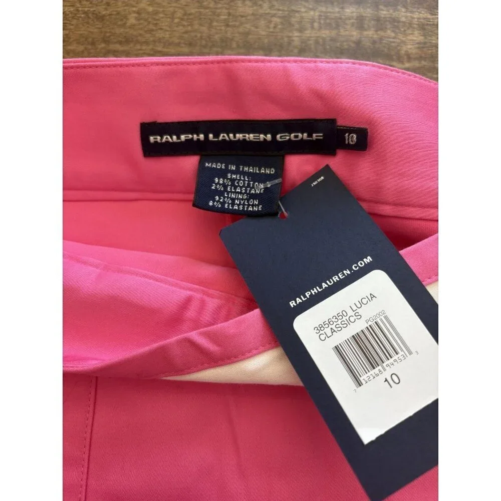 Ralph Lauren Golf Skort Womens 10 Pink Lucia Classics Stretch Zip Pocket Lined